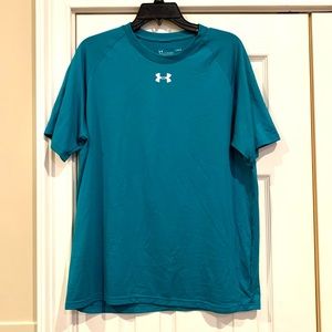 UNDER ARMOUR Athletic Heatgear Green/Blue Shirt!